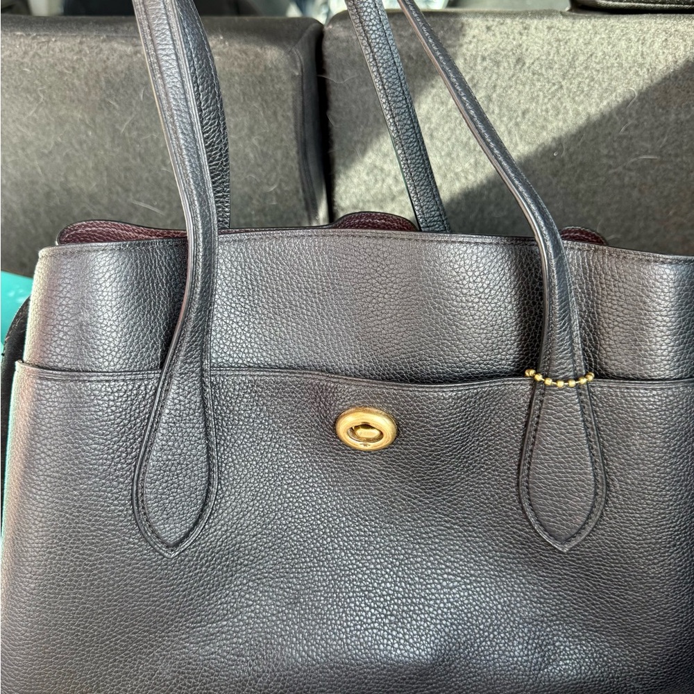 Coach Black Pebbled Leather Tote Style No. 89486 - Picture 2 of 4